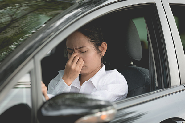 An image of a nervous driver